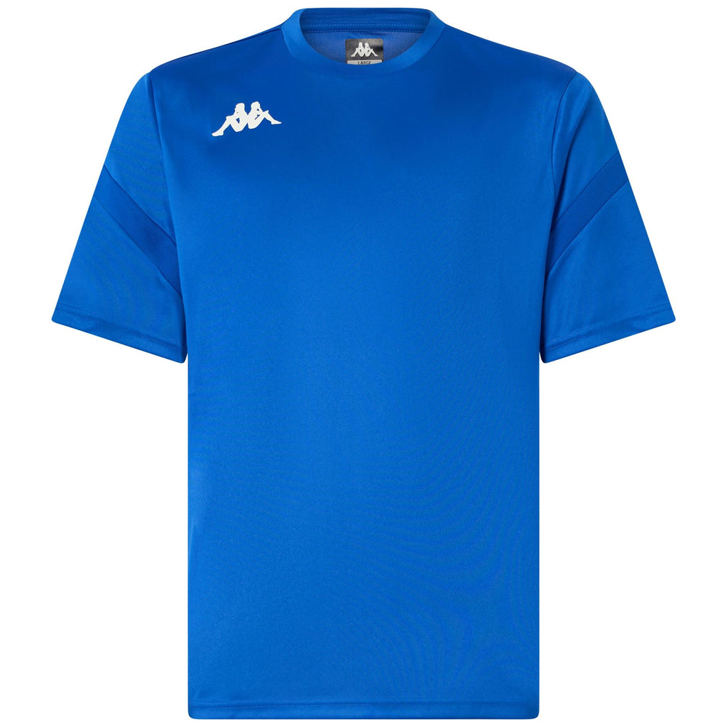 Kappa DOVO мъжка футболна фланелка синя сафир 34196UW - изглед отпред, размери S M L XL
